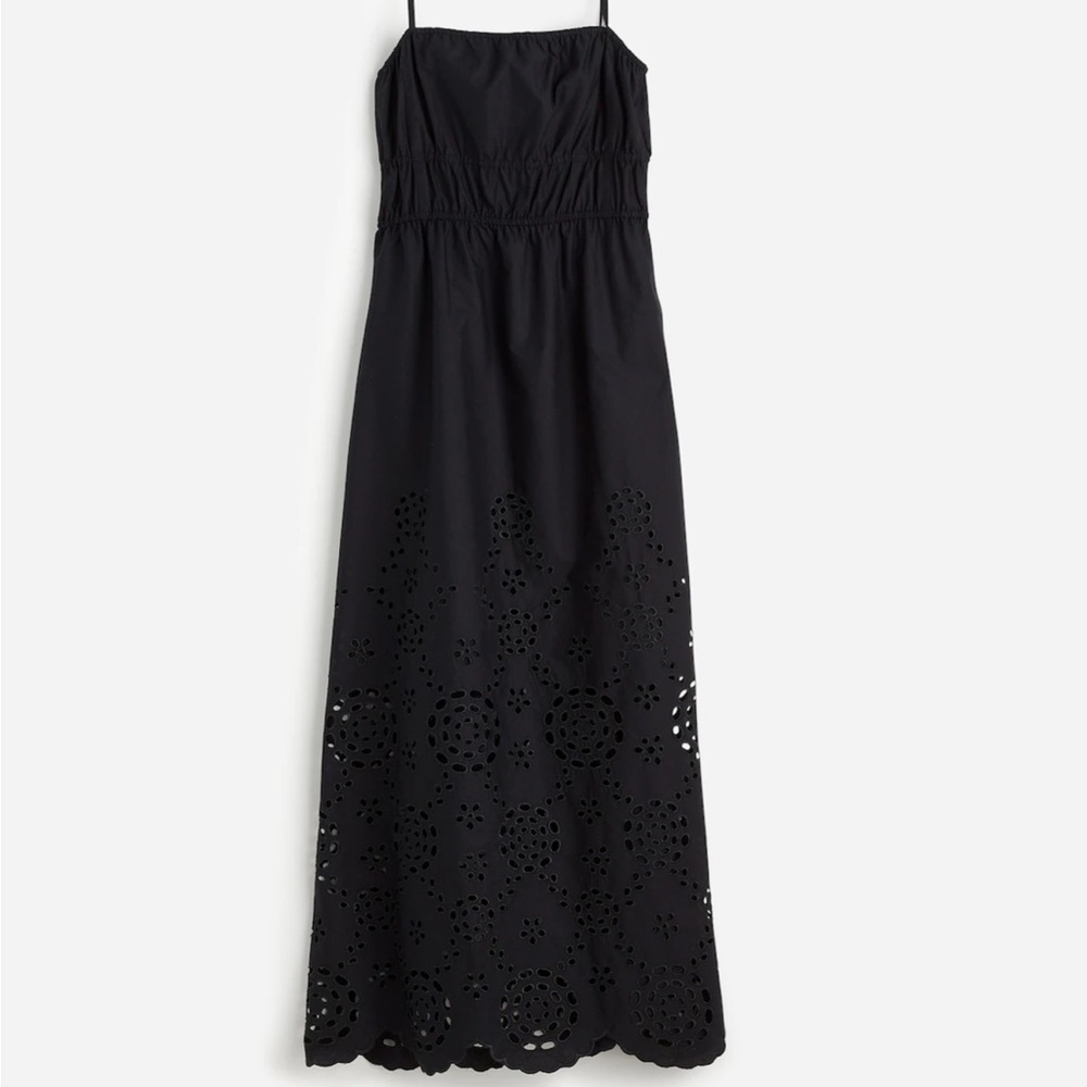 Madewell Embroidered Tank Midi Dress in Poplin in Black - Picture 6 of 6